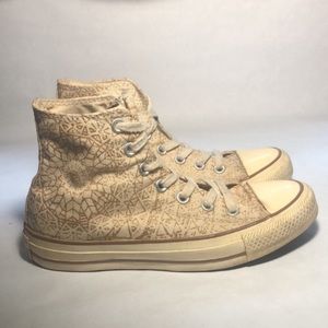 Creamy Converse with gold Patterns